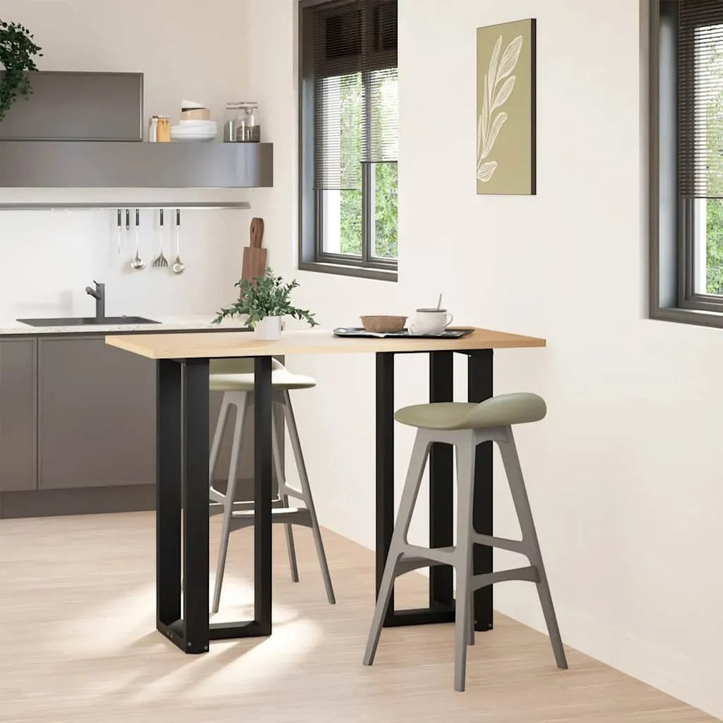 Pés de mesa de bar em forma de T, 2 peças, preto, 50x35x(100-101) cm,