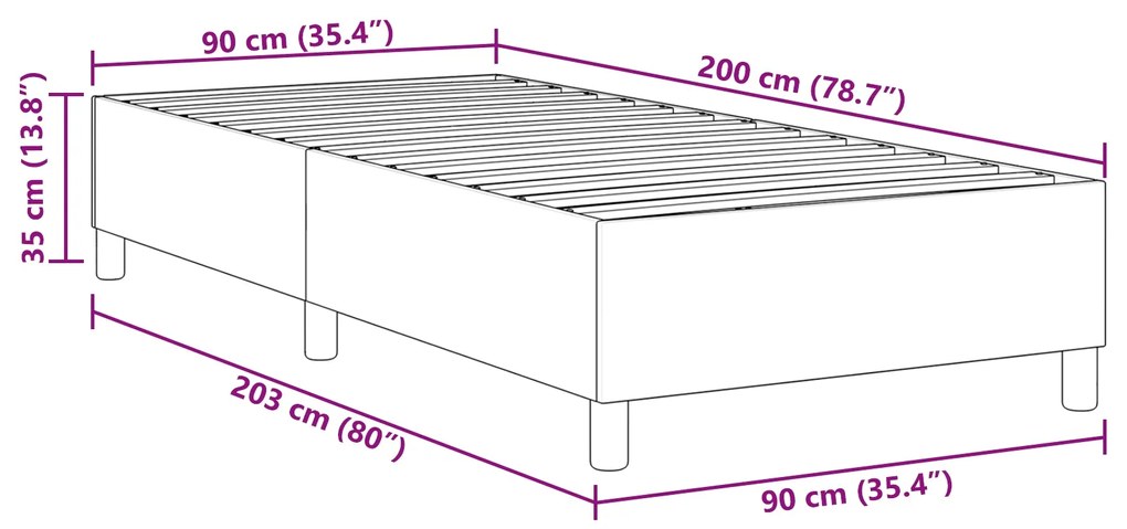 Cama Box vidaXL Verde Claro Cinza 90x200 cm em Tecido de Corduroy
