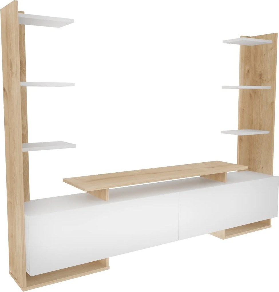 Suporte de TV Ava – Branco Carvalho – 183,6x140x31,7 cm