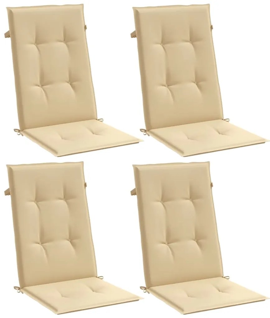 Almofadões para cadeiras altas 4 pcs mesclado tecido bege