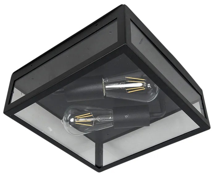 Plafon de exterior inteligente industrial preto Inclui 2 WiFi ST64 - Rotterdam