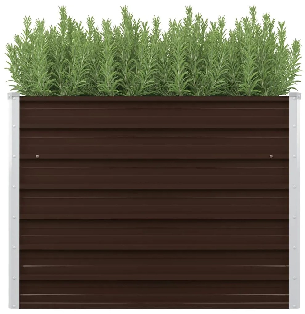 vidaXL Canteiro elevado de jardim aço galvanizado 100x40x77cm castanho