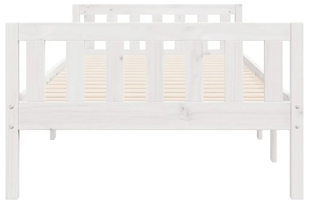 Cama de criança sem colchão 90x190 cm pinho maciço branco