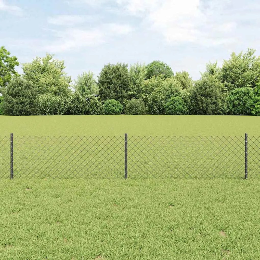 vidaXL Cerca com Postes Cinzeto 0.4 x 10 m Aço