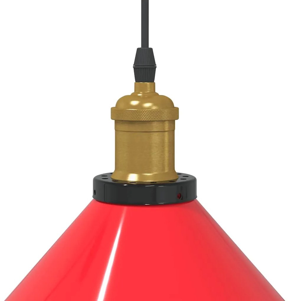 Candeeiro suspenso regulável altura E27 vermelho vivo Ø22cm