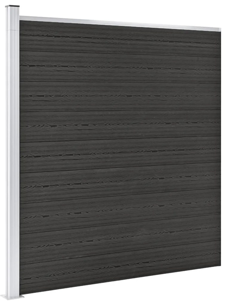 Painel de vedação para jardim 175x186 cm WPC cinzento