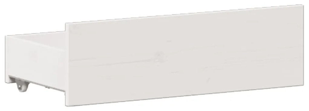 Cama com estante sem colchão 135x190 cm pinho maciço branco