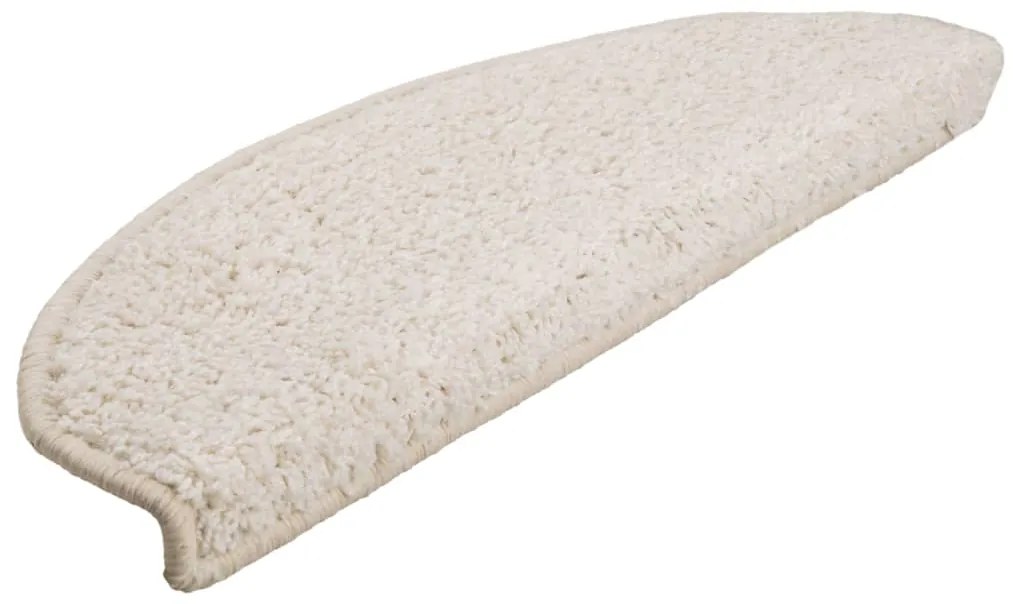Tapetes de escada 15 pcs 65x21x4 cm branco