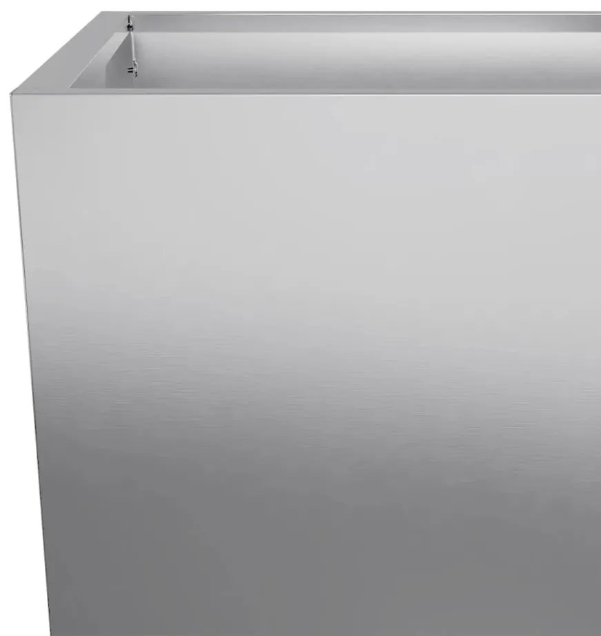 Vaso/floreira de jardim 2 pcs 35x35x75 cm aço galvanizado