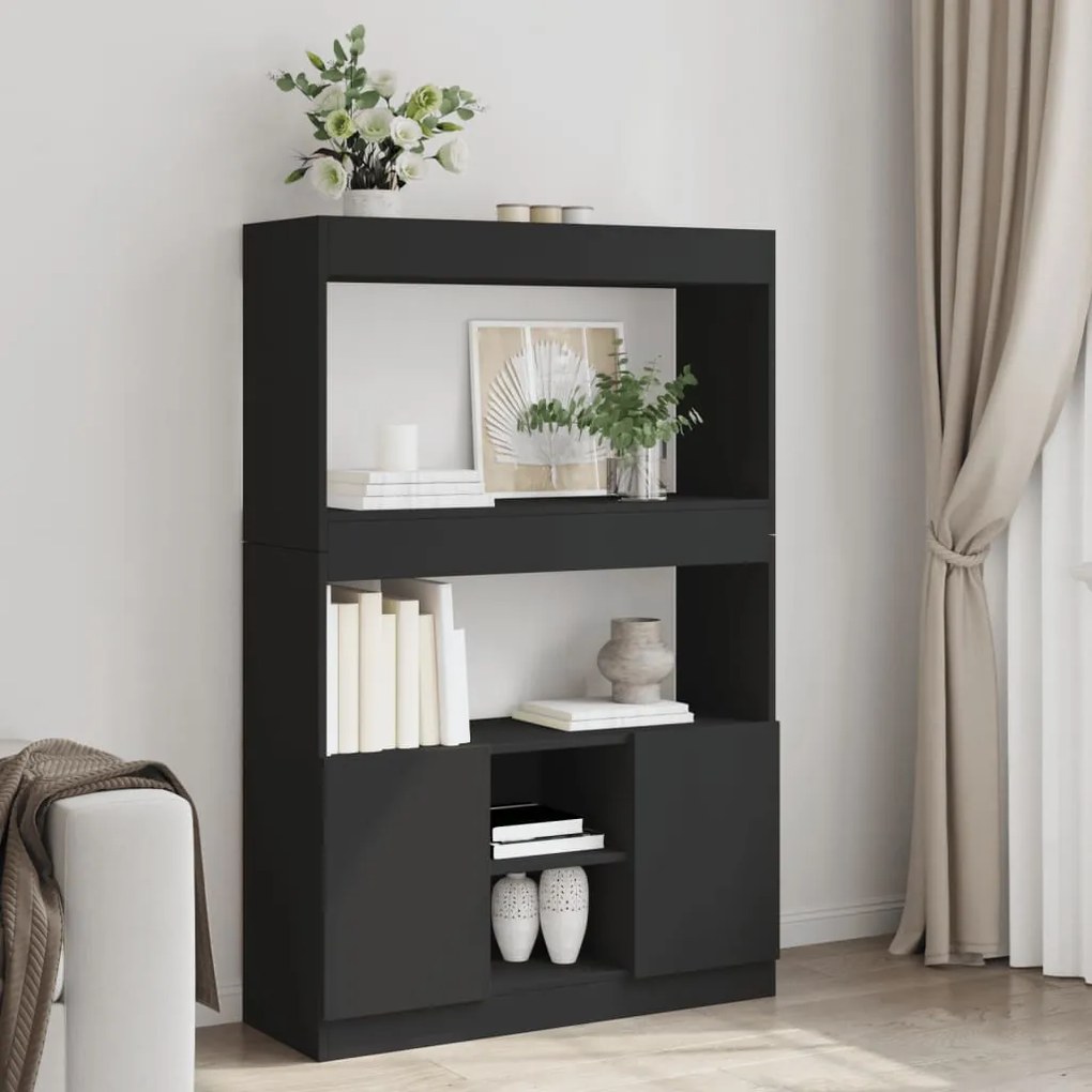 vidaXL Armário alto 92x33x140 cm derivados de madeira preto