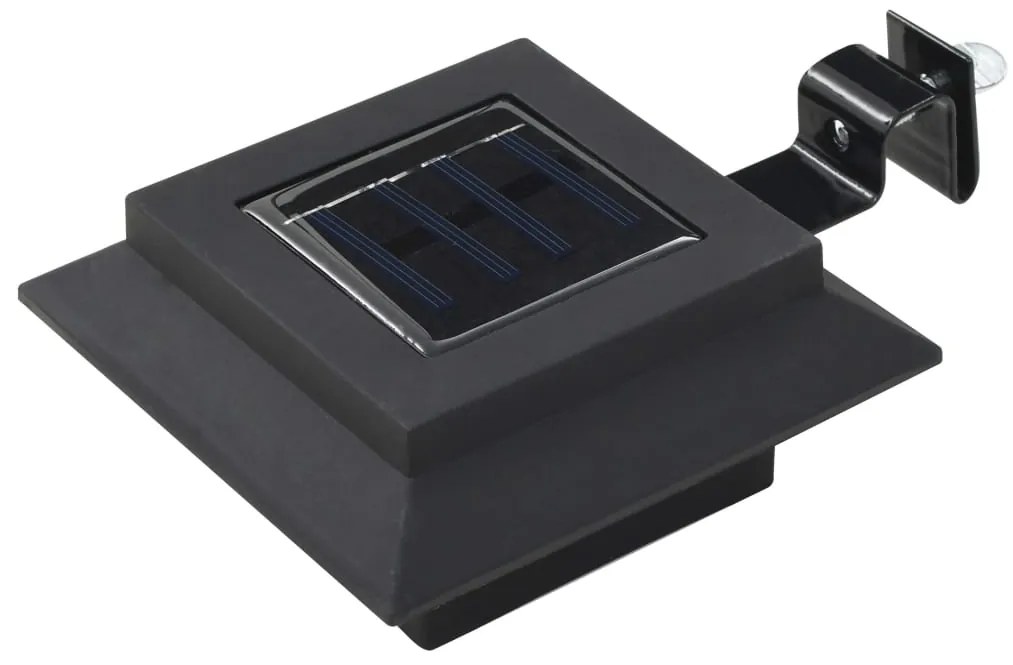 Candeeiro de exterior solar LED 12 pcs preto quadrado 12 cm