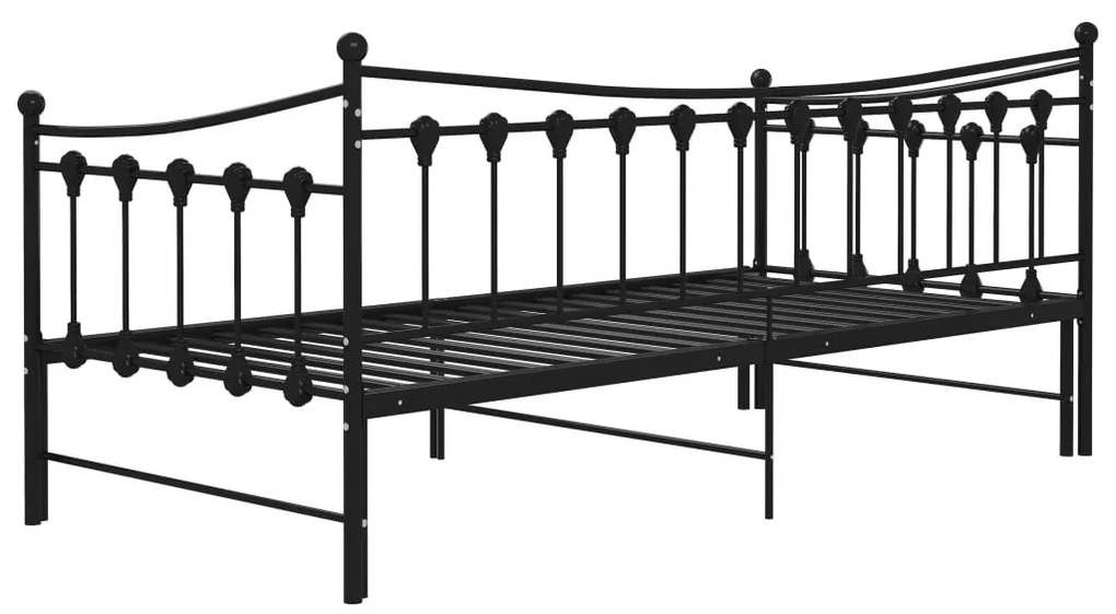 Estrutura sofá-cama de puxar 90x200 cm metal preto