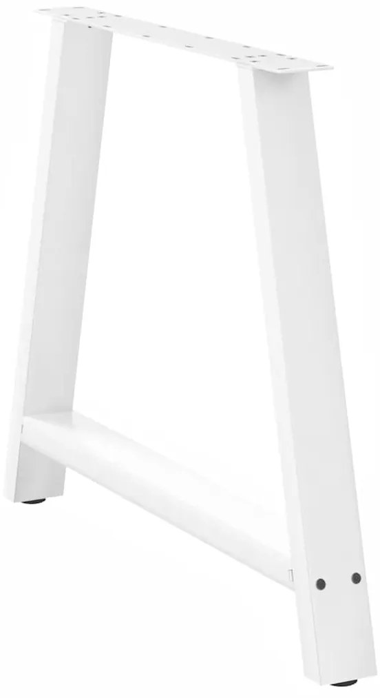 Pés para mesa de jantar em formato A, 2 peças, branco, 100x(72-73) cm,