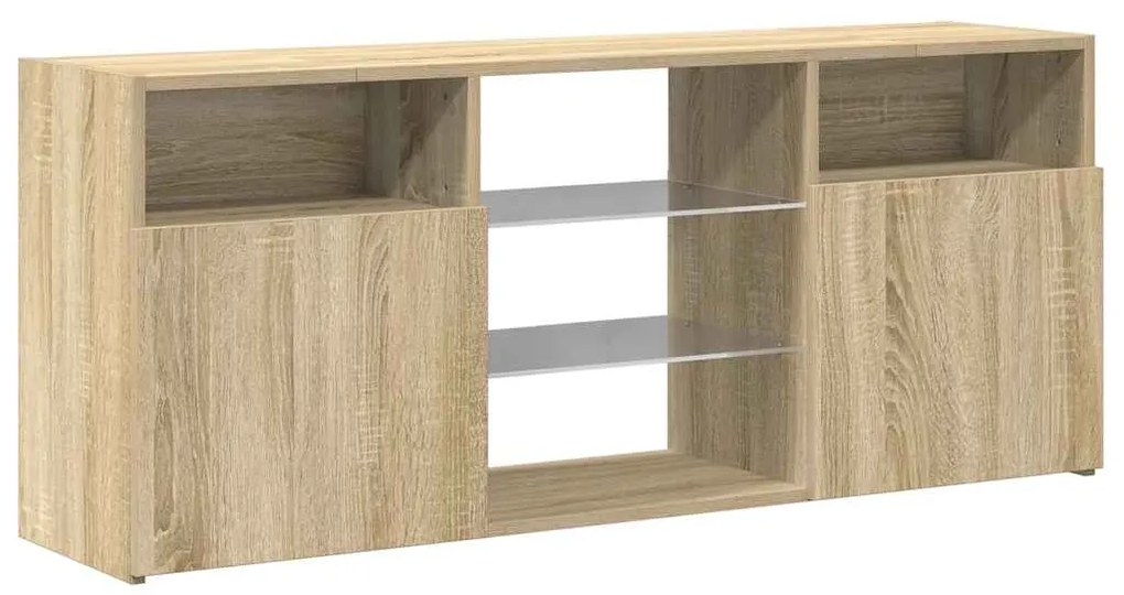 Móvel de TV com luzes LED 120x30x50 cm carvalho sonoma