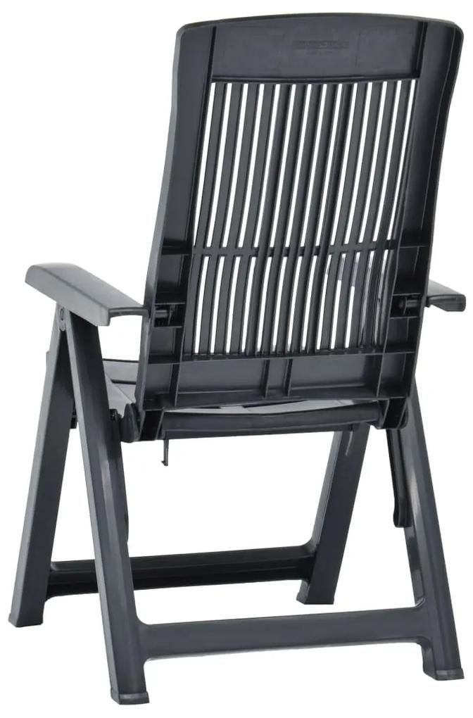 Cadeiras de jardim reclináveis 2 pcs plástico antracite