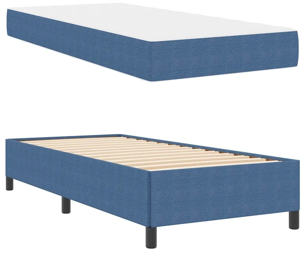 Estrutura da Cama Azul 90 x 190 cm Tecido de veludo côtelé