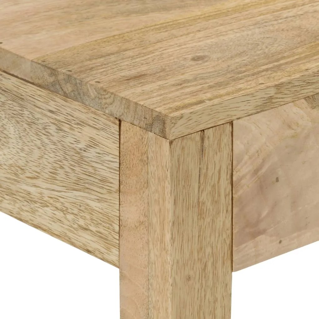 Mesa consola 110x30x75cm madeira de mangueira maciça branqueada