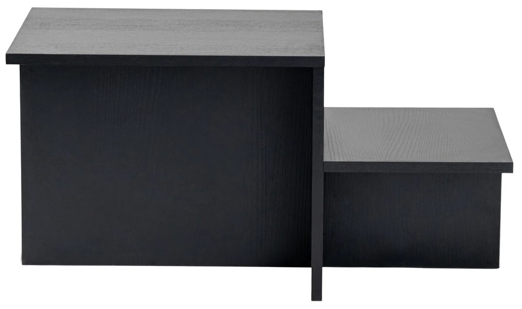 Mesa de Centro "Harmony" – Preto, 90x45x40 cm, Design Rústico Moderno