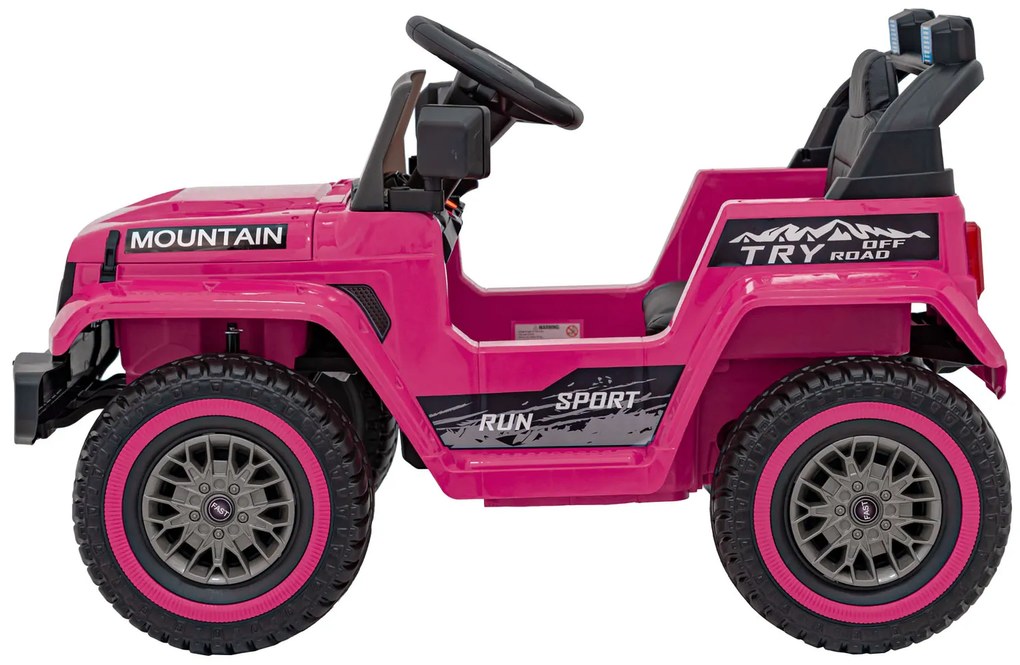 Carro elétrico para Crianças Off Road MOUNTAIN 12V Rodas Espuma EVA, Assento Couro ecológico Rosa