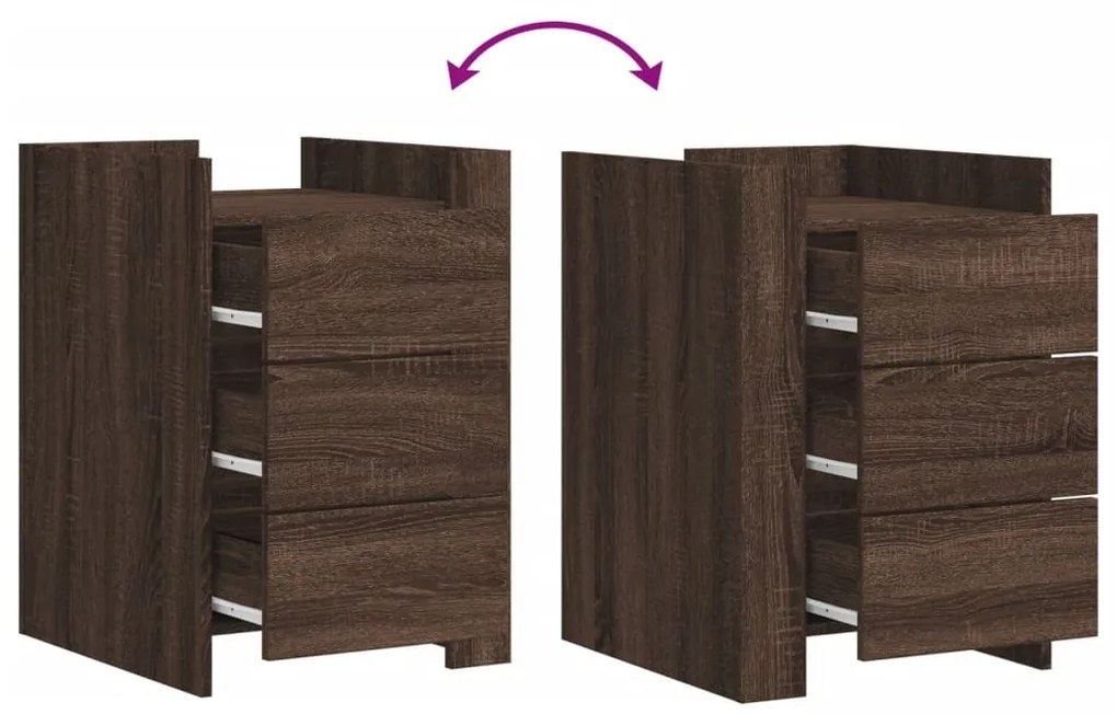 Mesa cabeceira 45x50x65 cm derivados madeira carvalho castanho