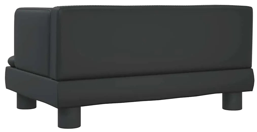 Cama para cães 60x40x30 cm couro artificial preto