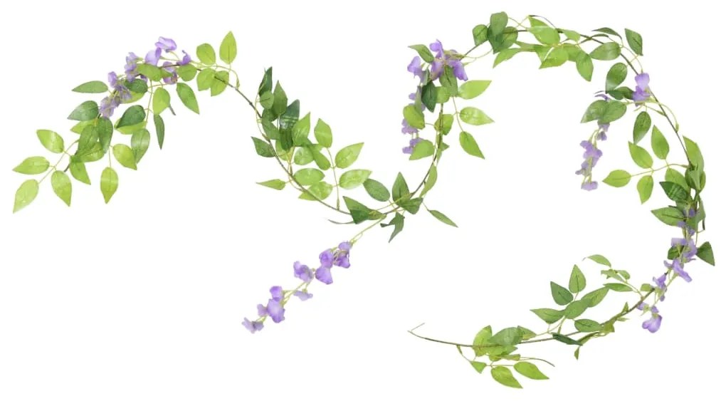 Grinaldas de flores de Natal 6 pcs 200 cm roxo