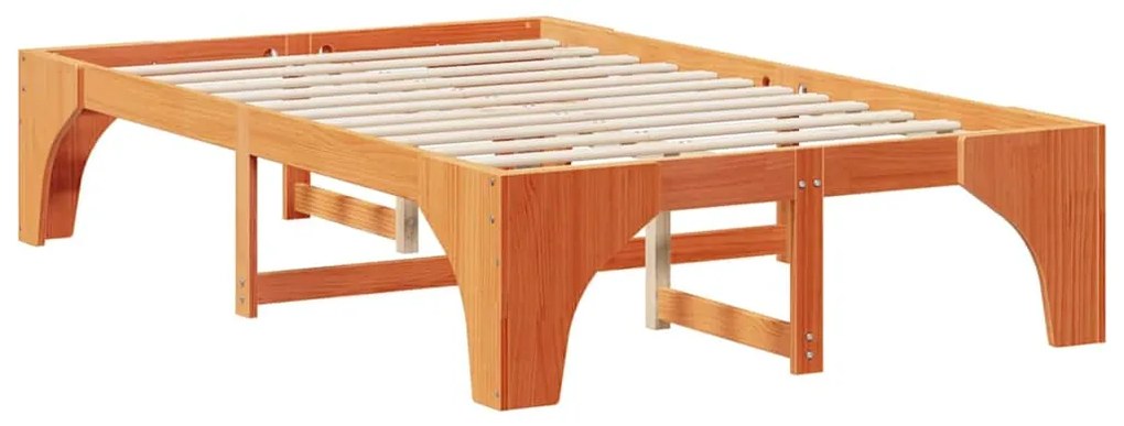 Estrutura de cama de chão Castanho 140 x 190 cm