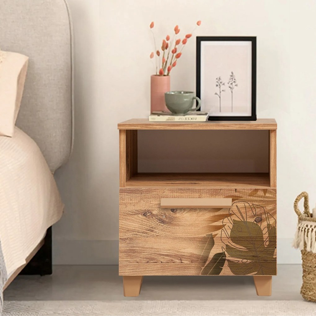Mesa de Cabeceira Leva Alfa – Pinho Atlântico – 45x52x40 cm