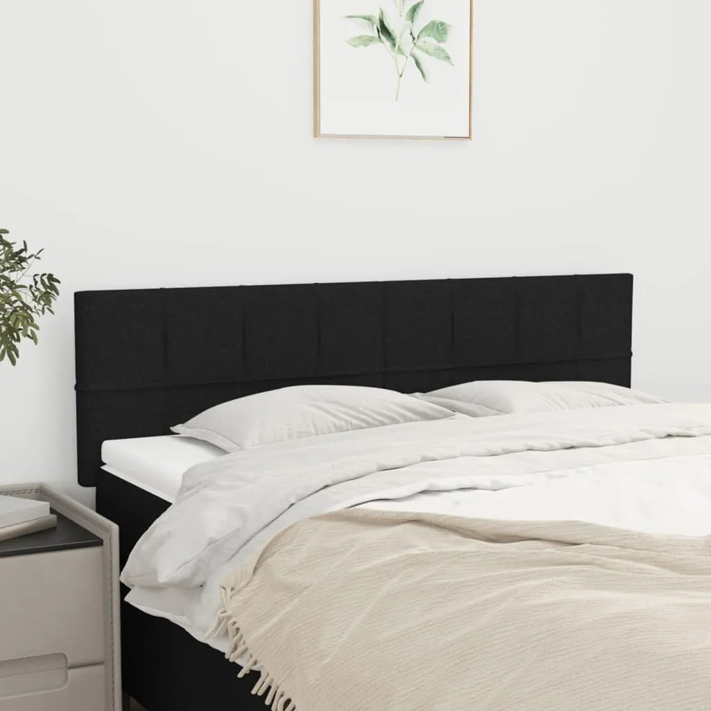 Cabeceira de cama 2 pcs tecido 72x5x78/88 cm preto
