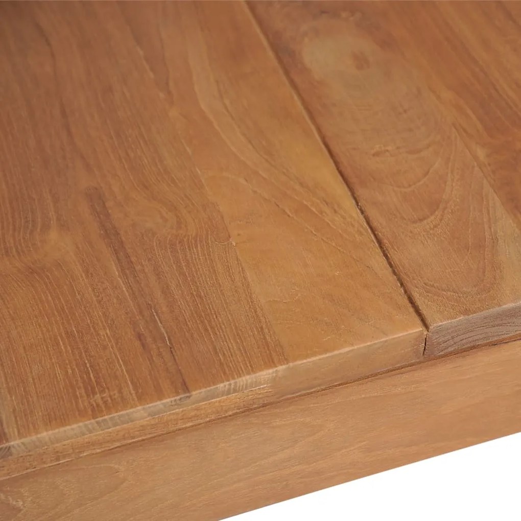 Mesa de jantar teca maciça com acabamento natural 140x70x76 cm