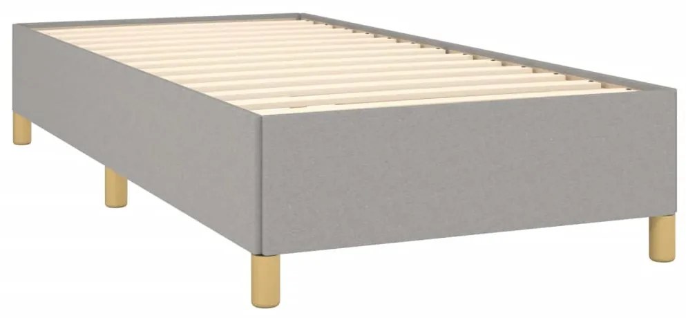 Estrutura de cama sem colchão 100x200 cm tecido cinzento-claro