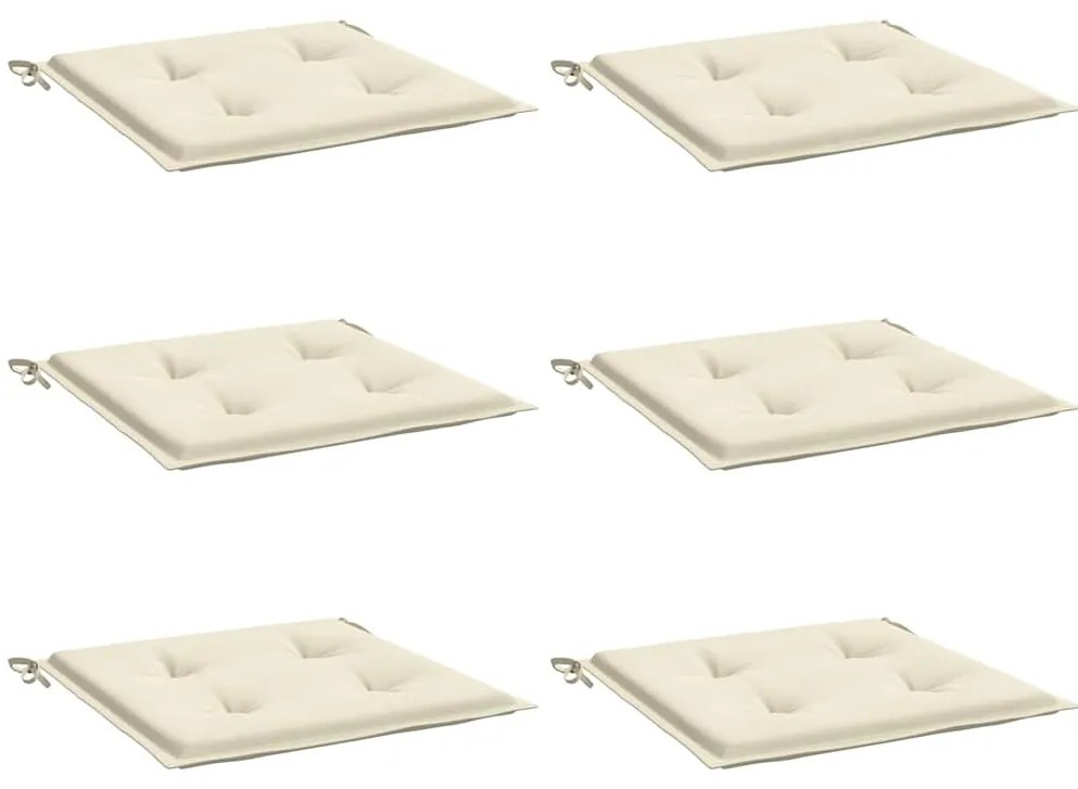 Almofadões p/ cadeiras jardim 6pcs 40x40x4 cm oxford cor creme