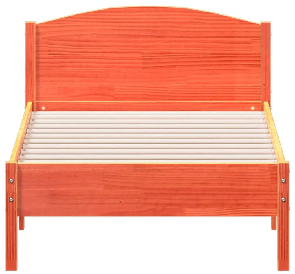 Cama sem colchão 90x190 cm madeira de pinho maciça castanho-mel