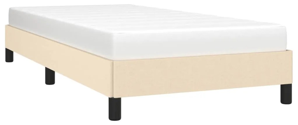 Estrutura de cama sem colchão 90x200 cm tecido creme