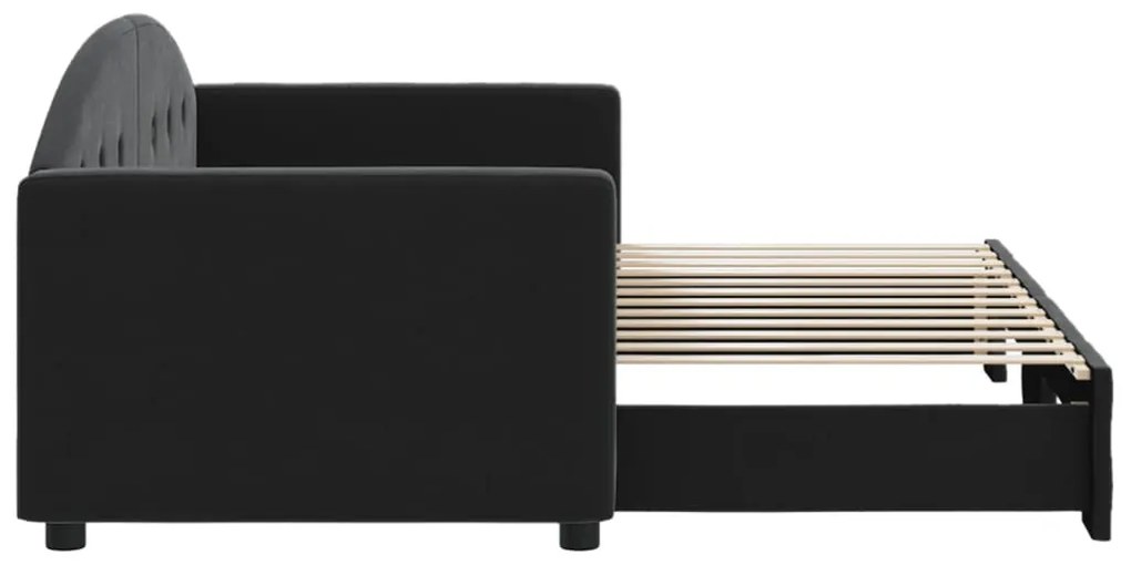 Sofá-cama com gavetão 80x200 cm veludo preto