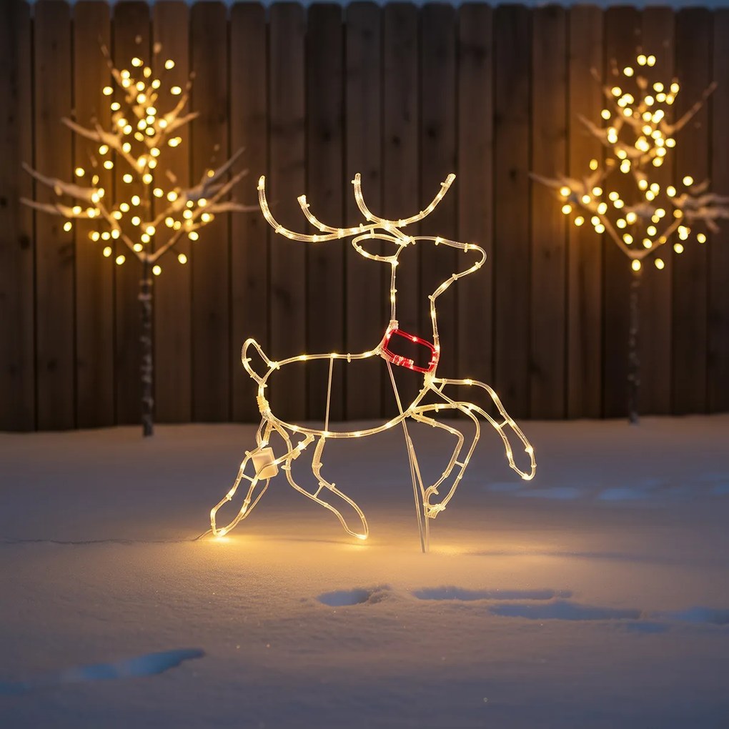 Candeeiro de pé de Natal Veado 50cm Incl. LED com temporizador IP44 - Pax