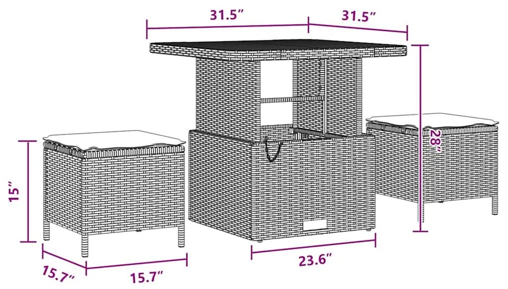 Sofá de Jardim 8 Peças com Almofadas Pretas em Rattan Sintético e Acác