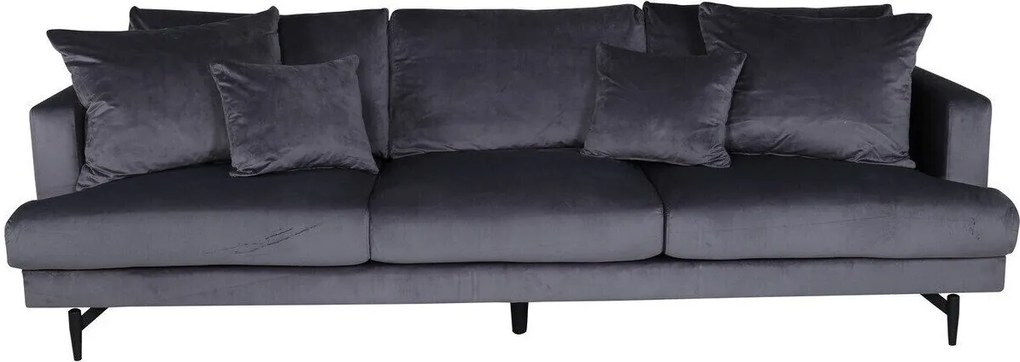 Sofá Dallas 1699, Número de lugares: 4, Cinzento escuro, 255x86x66cm, 52 kg, Tecido, Pernas: Metal