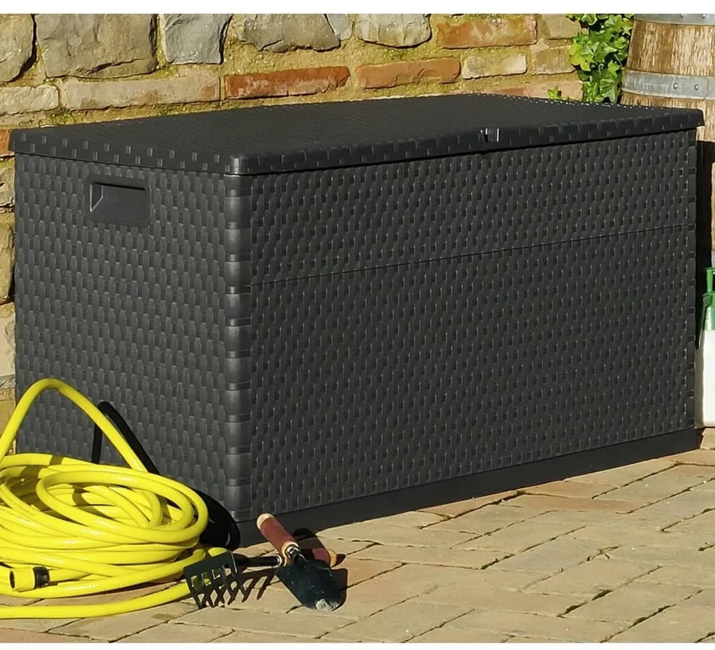Móvel de arrumação para jardim 120x56x63 cm vime PE antracite