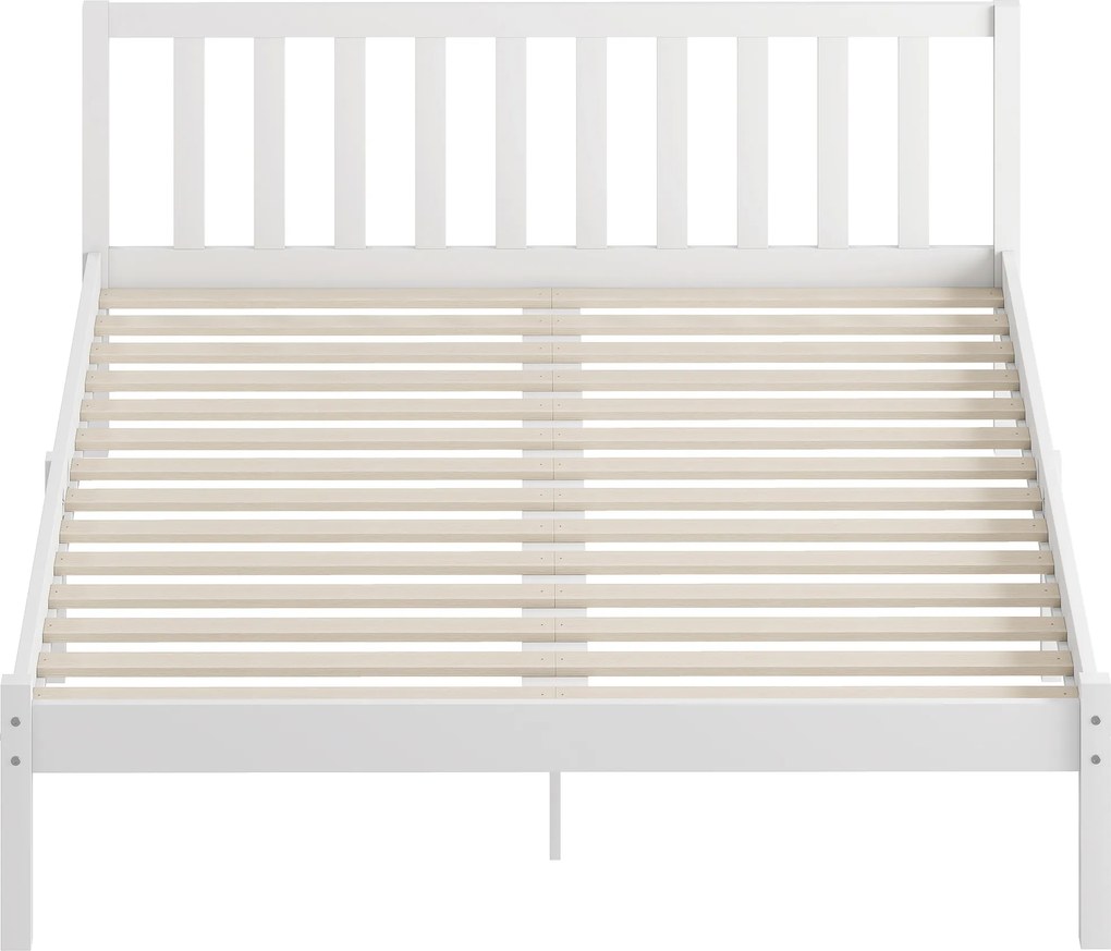 Estrutura de cama em madeira maciça 140x190 cm (COLCHÃO NÃO INCLUIDO), cama individual com cabeceira e base de ripas resistente, para crianças e adult