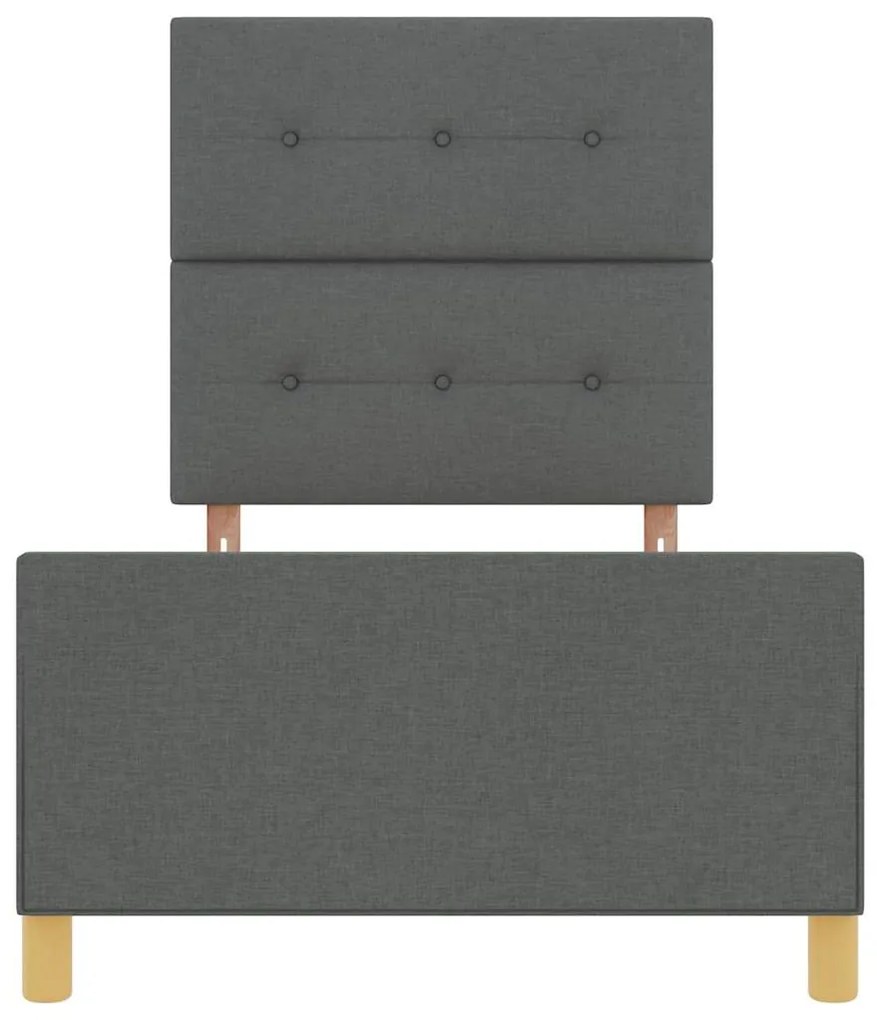Cama vidaXL Cinza Escuro 90x200 cm Tecido