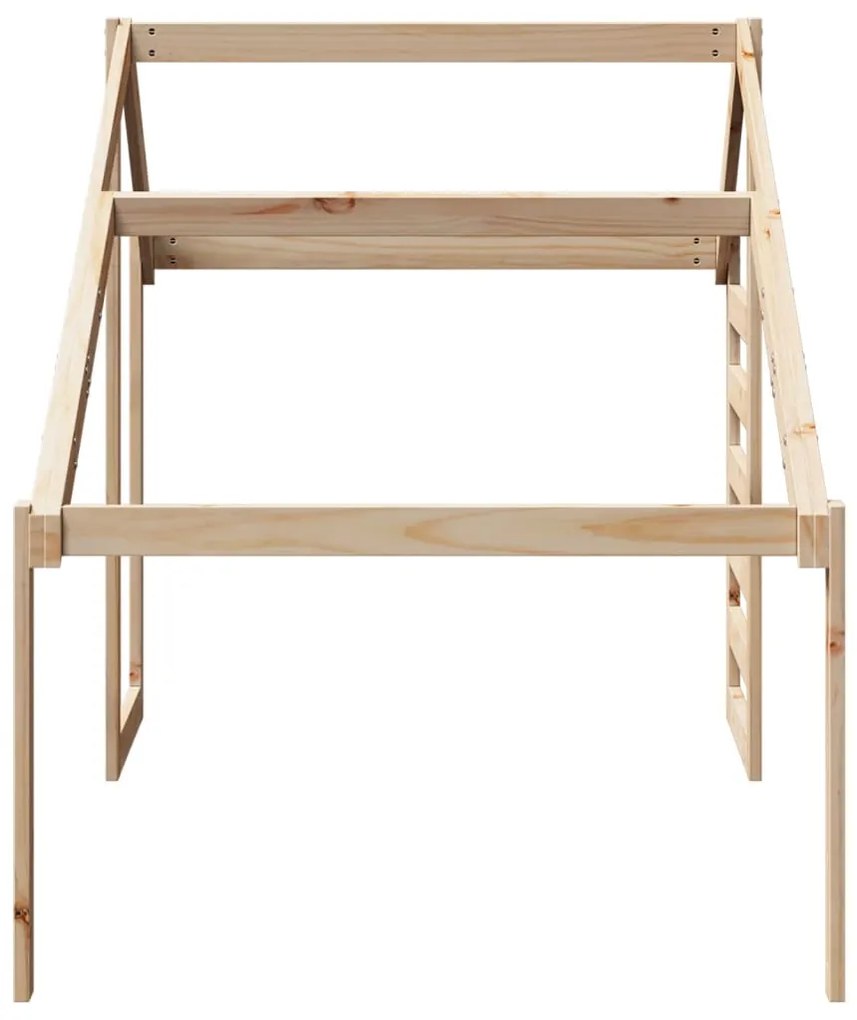 Telhado de cama infantil 198x97x113 cm madeira de pinho maciça
