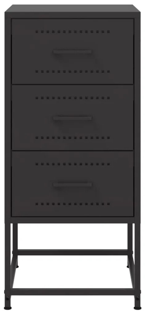 Mesas de cabeceira 2 pcs 36x39x78 cm aço preto