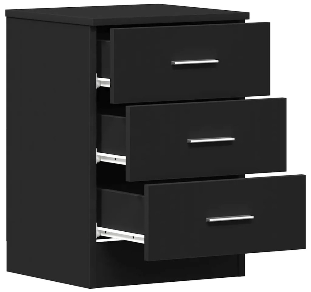 Mesas de cabeceira 2 pcs derivados de madeira preto