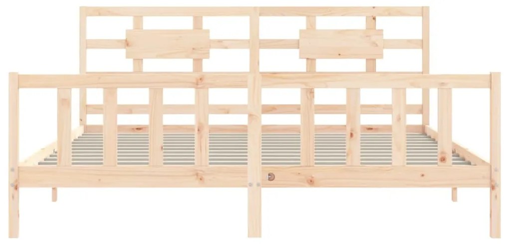 Cama sem colchão 200x200 cm madeira de pinho maciça