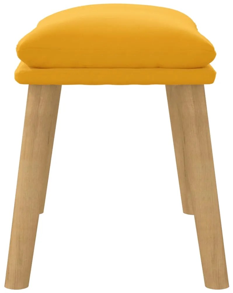 Apoio de pés 45x29,5x35 cm veludo amarelo mostarda