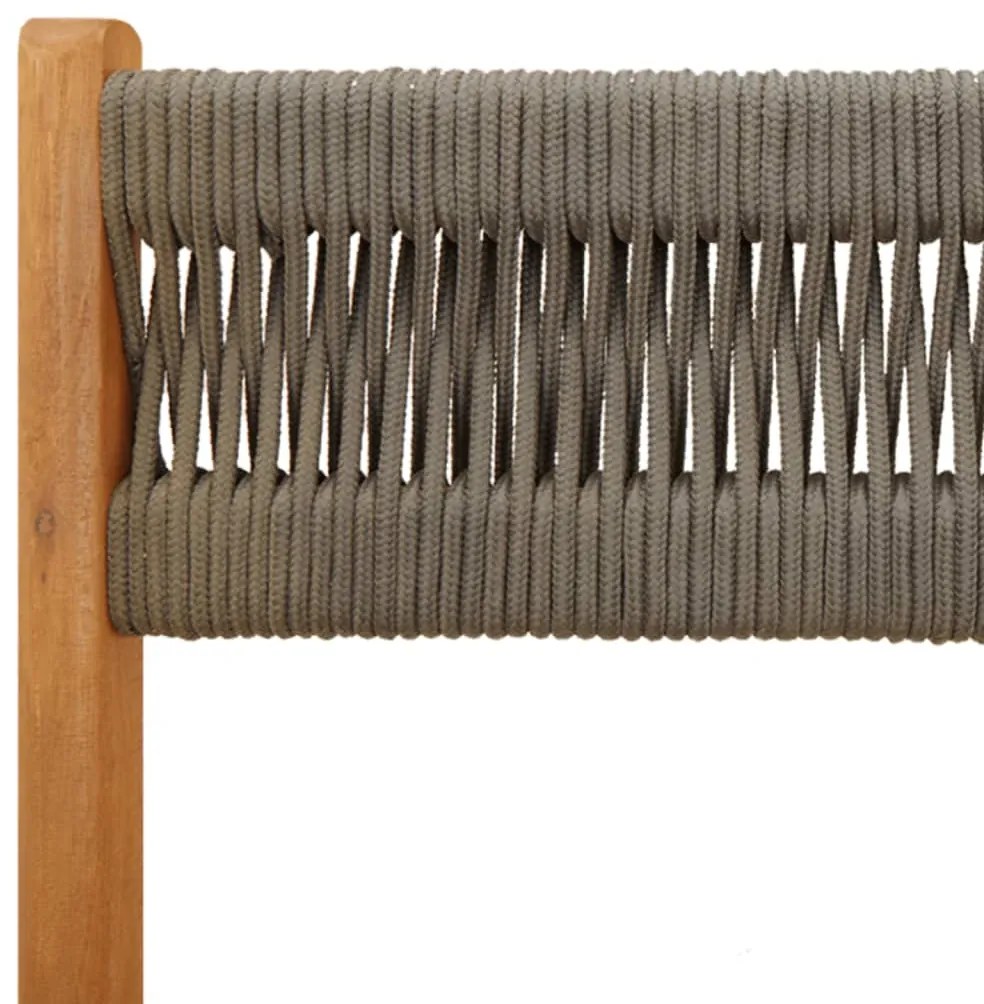 Cadeiras de bistrô 2 pcs acácia maciça e corda cinzento