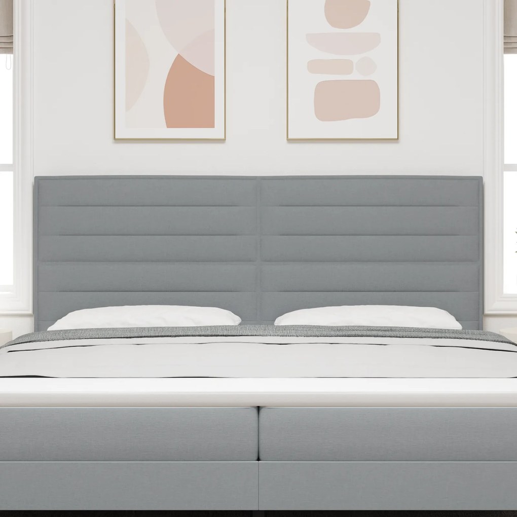 Cabeceira Design Linhas Cinza Claro 200 cm Tecido