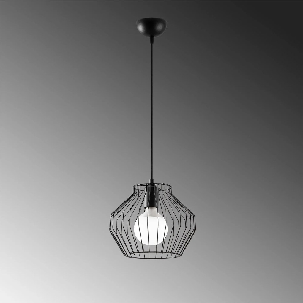 Candeeiro de Teto Vazo – Preto – 25 x 25 cm