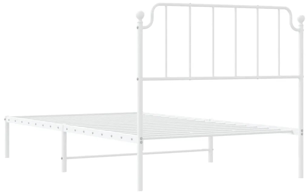 Estrutura de cama em metal com cabeceira 107x203 cm branco